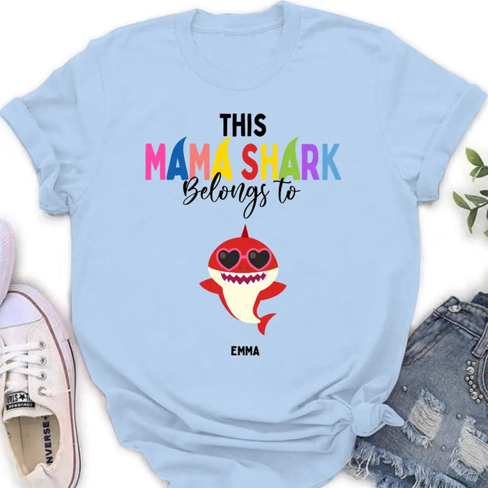 Personalized Mama Shirt/Hoodie - Up to 10 Kids - Mother's Day Gift Idea For Mom/Grandma - This Mama Shark Belongs To