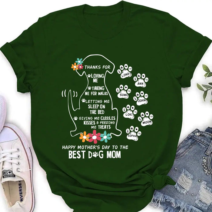 Personalized Dog Mom Shirt/ Hoodie - Upto 7 Names - Gift Idea For Dog Lover/Mother's Day - Thanks For Loving Me