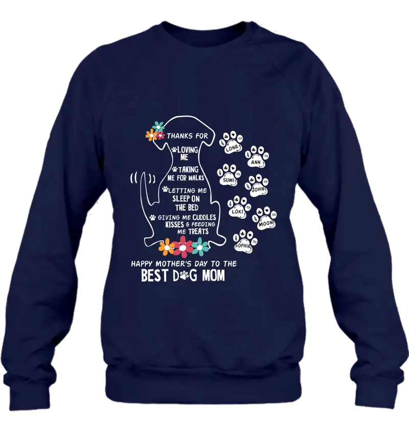 Personalized Dog Mom Shirt/Hoodie - Up to 7 Names - Gift Idea For Dog Lover/Mother's Day - Thanks For Loving Me