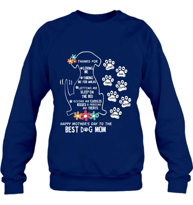 Personalized Dog Mom Shirt/ Hoodie - Upto 7 Names - Gift Idea For Dog Lover/Mother's Day - Thanks For Loving Me