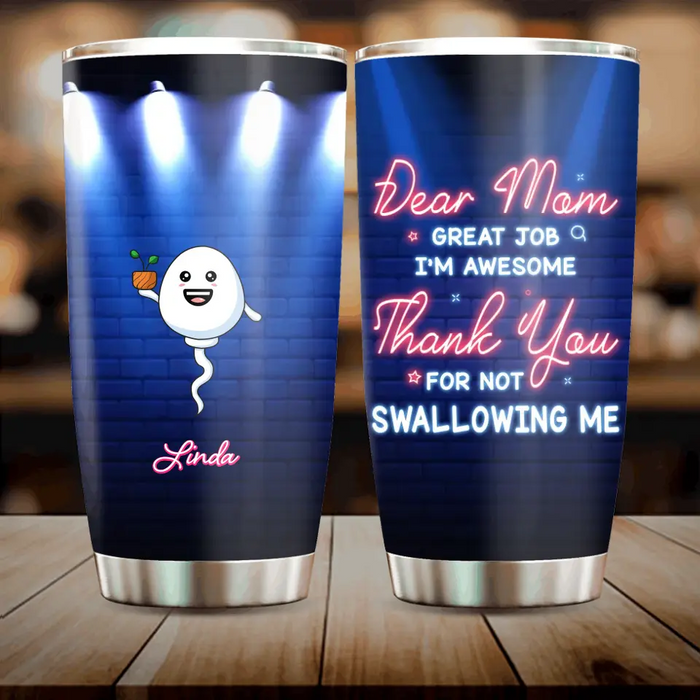 Personalized Sport Sperms Tumbler - Gift Idea For Mother's Day - Up to 10 Sperms - Dear Mom Great Job We're Awesome