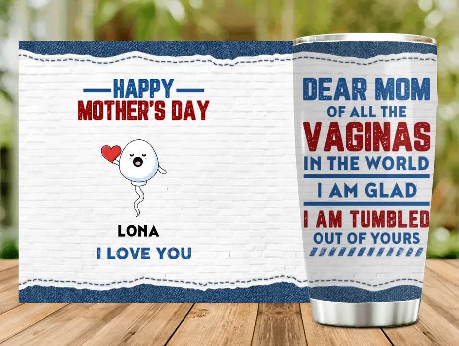 Personalized Sperms Tumbler - Gift Idea For Mother's Day - Up to 6 Sperms - Happy Mother's Day We Love You