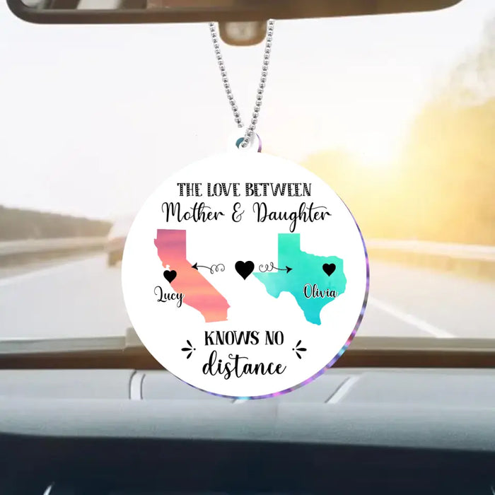 Personalized Mother Daughter Long Distance Circle Acrylic Ornament - Gift Idea For Mother And Daughter