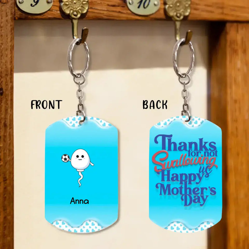 Personalized Sperms Aluminum Keychain - Up to 5 Sperms - Gift Idea For Mother's Day - Thanks For Not Swallowing Us