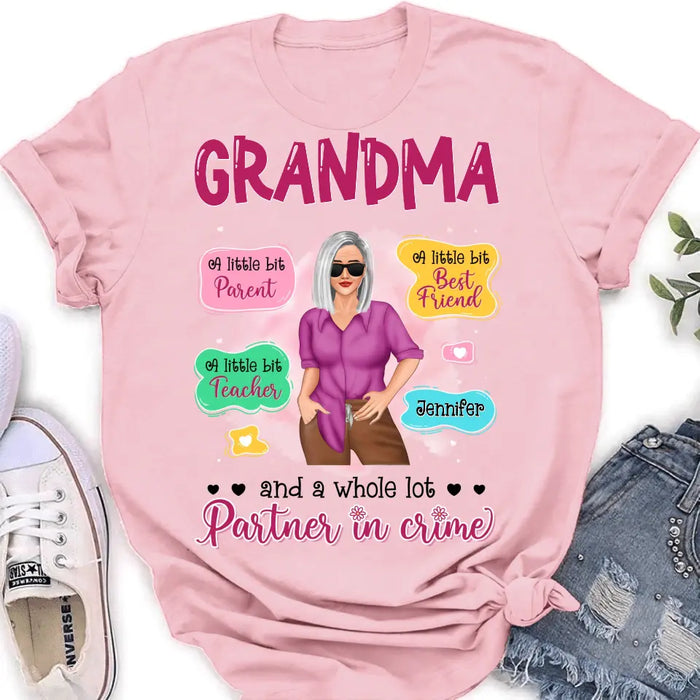 Custom Personalized Grandma Mom Shirt - Mother's Day Gift Idea for Mom/Grandma - Partner In Crime