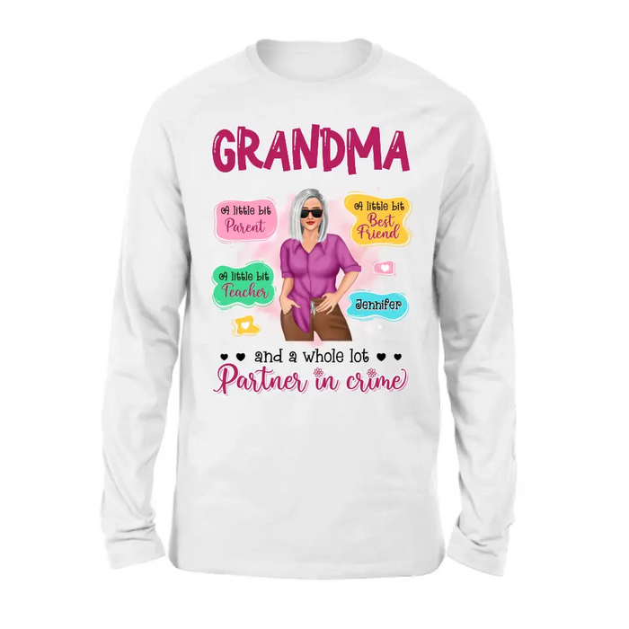 Custom Personalized Grandma Mom Shirt - Mother's Day Gift Idea for Mom/Grandma - Partner In Crime