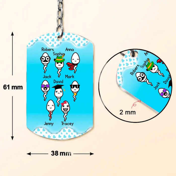 Personalized Sperms Aluminum Keychain - Up to 8 Sperms - Gift Idea For Mother's Day - Thanks For Not Swallowing Us Happy Mother's Day