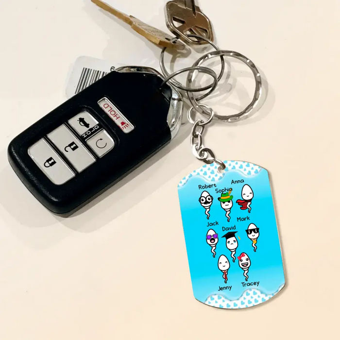 Personalized Sperms Aluminum Keychain - Up to 8 Sperms - Gift Idea For Mother's Day - Thanks For Not Swallowing Us Happy Mother's Day