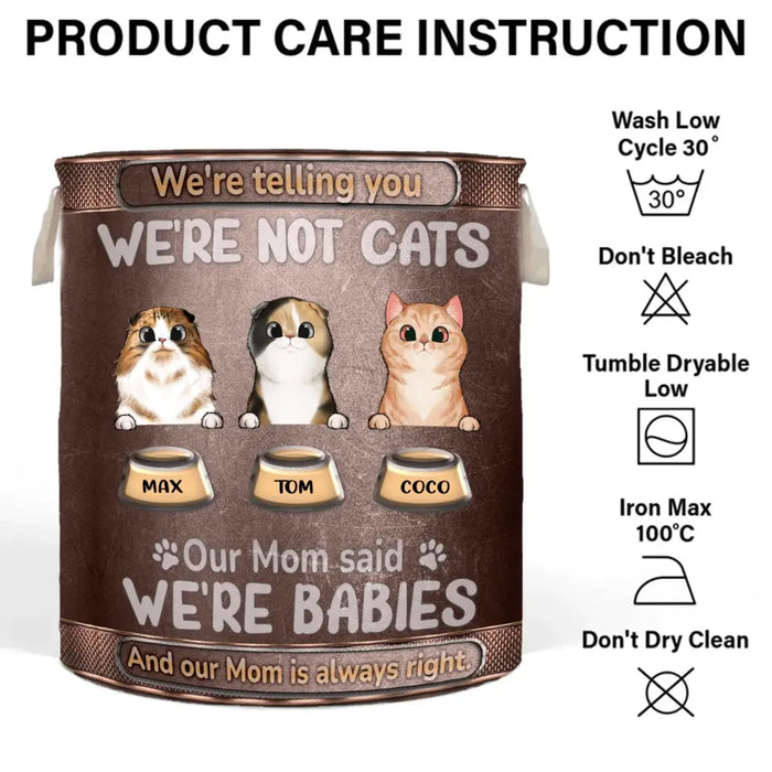 Custom Personalized Pet Laundry Basket - Up to 10 Dogs/ Cats - Gift Idea For Dog/ Cat Lover - I'm Telling You I'm Not A Cat My Mom Said