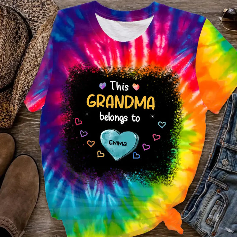 Personalized Grandma T-shirt - Up to 10 Kids - Gift Idea For Grandma/Mother - This Grandma Belongs To