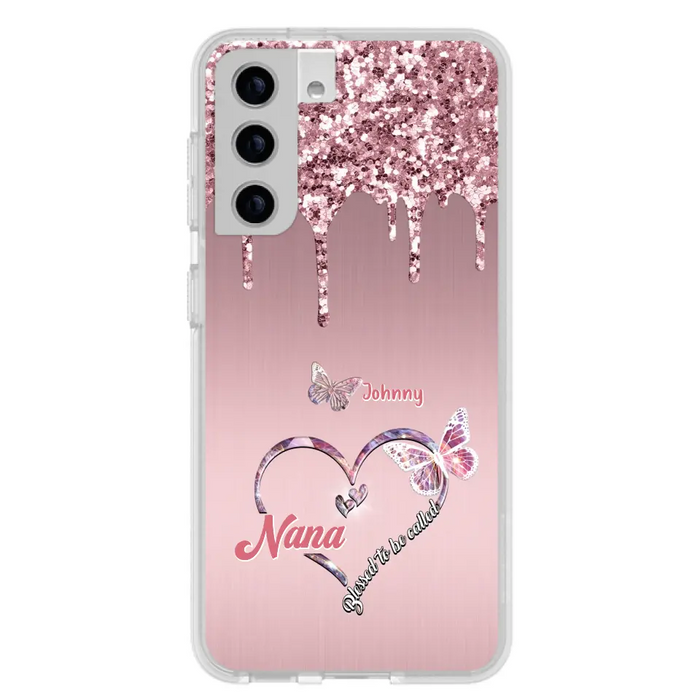 Custom Personalized Grandma Phone Case - Upto 10 Kids - Gift Idea For Mom/ Grandma/ Mother's Day - Case for iPhone/Samsung - Blessed To Be Called Nana