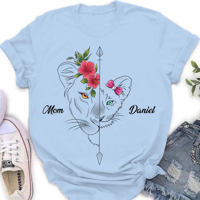 Custom Personalized Lion Mom Shirt - Up to 5 Kids - Mother's Day Gift Idea for Mom/Grandma