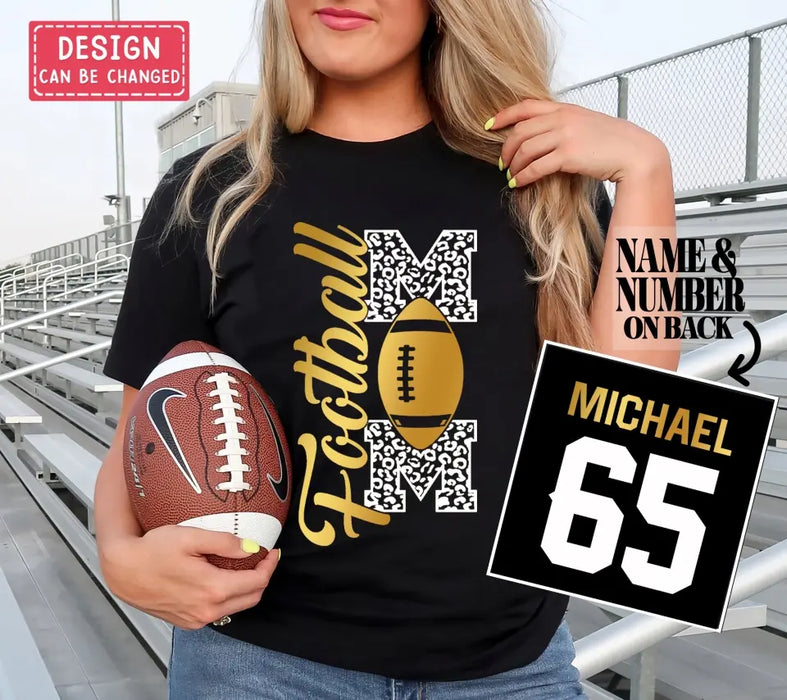 Custom Personalized Football Mom AOP T-Shirt - Mother's Day Gift Idea for Mom/Grandma