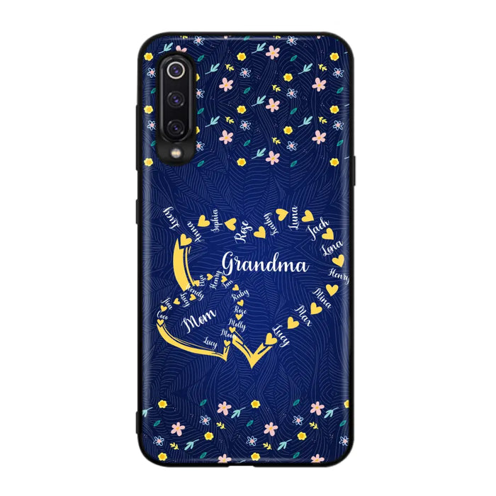 Custom Personalized Grandma Mom Phone Case - Gift Idea For Mother's Day - Upto 12 Kids - Case For Oppo/Xiaomi/Huawei