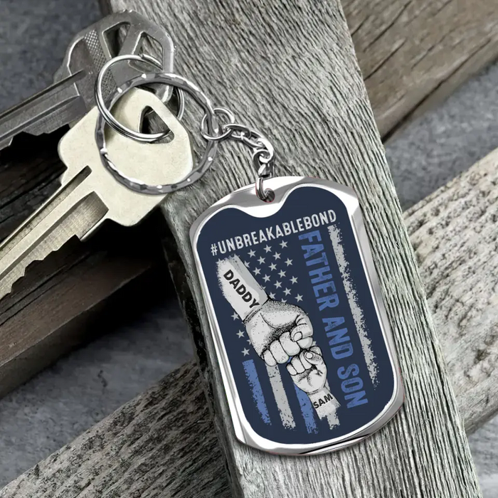 Custom Personalized Father Aluminum Keychain - Father with up to 7 Children - Gift Idea for Father's Day - Unbreakable Bond