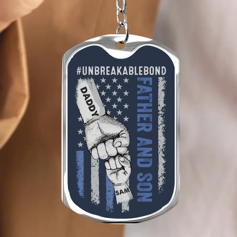 Personalized Father Aluminum Keychain - Father with up to 7 Children - Gift Idea for Father's Day - Unbreakable Bond