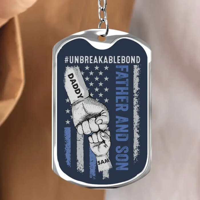 Custom Personalized Father Aluminum Keychain - Father with up to 7 Children - Gift Idea for Father's Day - Unbreakable Bond