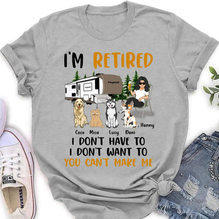Custom Personalized Pet Mom Shirt/ Hoodie - Upto 4 Pets - Mother's Day Gift Idea For Mom - I'm Retired