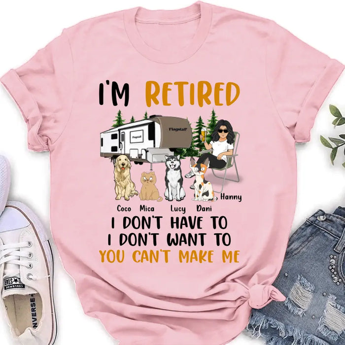 Custom Personalized Pet Mom Shirt/ Hoodie - Upto 4 Pets - Mother's Day Gift Idea For Mom - I'm Retired