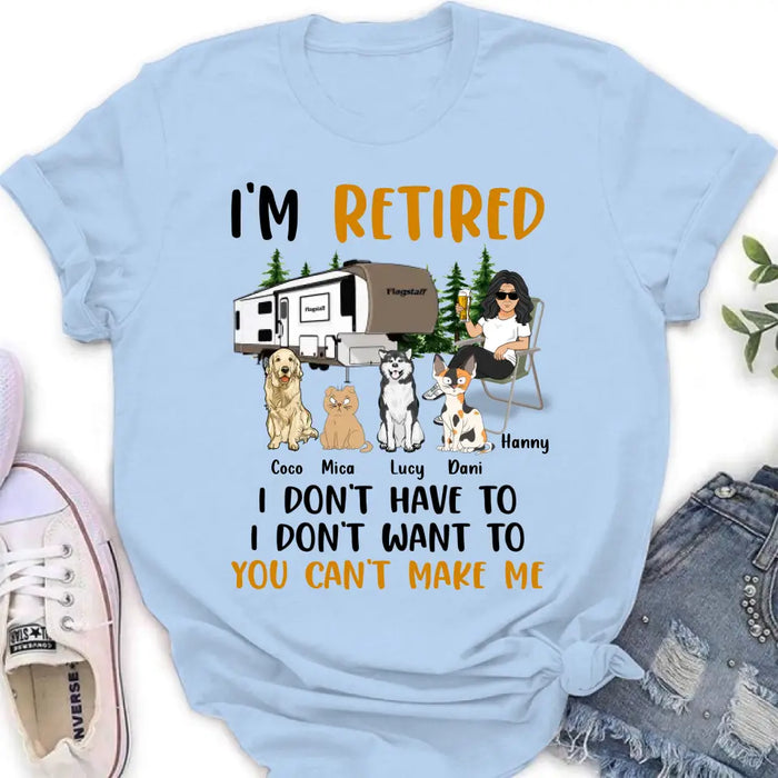 Custom Personalized Pet Mom Shirt/ Hoodie - Upto 4 Pets - Mother's Day Gift Idea For Mom - I'm Retired