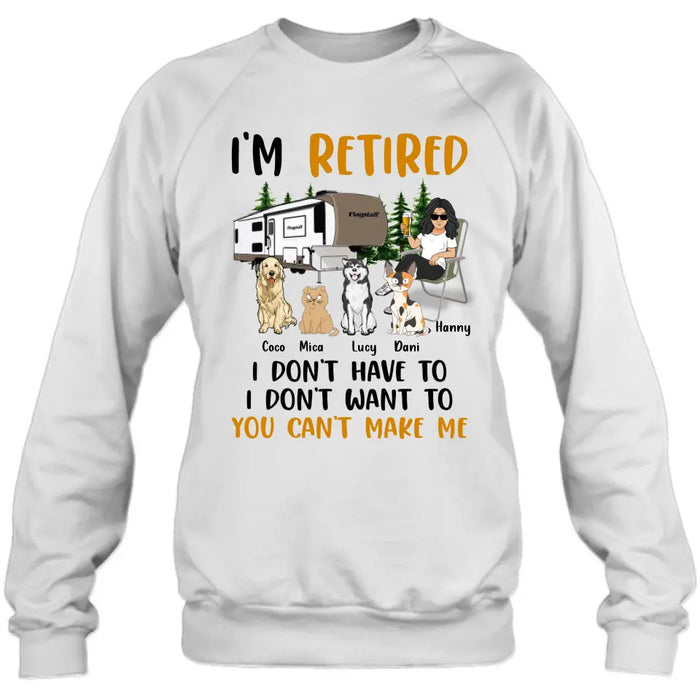 Custom Personalized Pet Mom Shirt/ Hoodie - Upto 4 Pets - Mother's Day Gift Idea For Mom - I'm Retired