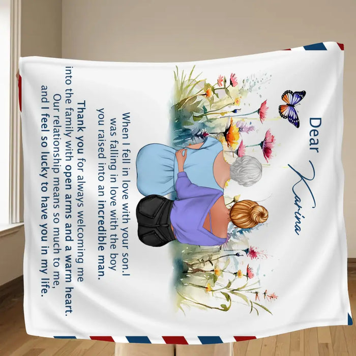 Personalized Mom & Daughter Quilt/Fleece Throw Blanket - Mother's Day Gift Idea To Mom - I Feel So Lucky To Have You In My Life