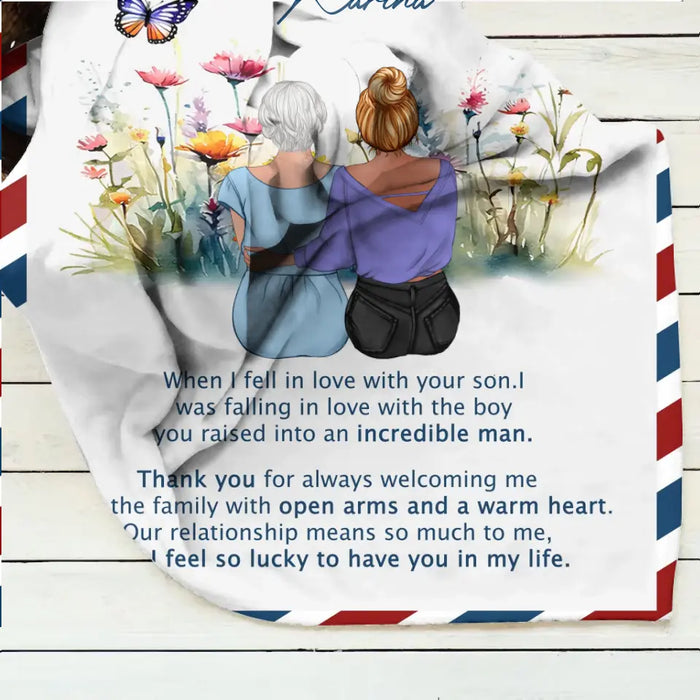 Personalized Mom & Daughter Quilt/Fleece Throw Blanket - Mother's Day Gift Idea To Mom - I Feel So Lucky To Have You In My Life