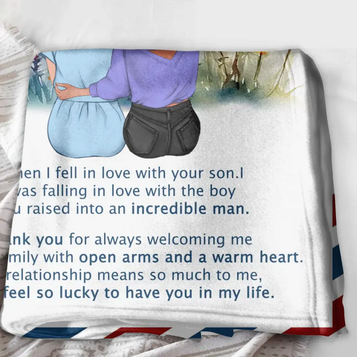 Personalized Mom & Daughter Quilt/Fleece Throw Blanket - Mother's Day Gift Idea To Mom - I Feel So Lucky To Have You In My Life