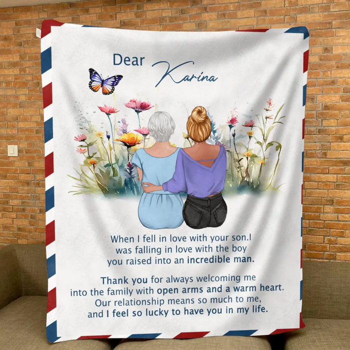 Custom Personalized Mom & Daughter Quilt/ Fleece Throw Blanket - Mother's Day Gift Idea To Mom - I Feel So Lucky To Have You In My Life