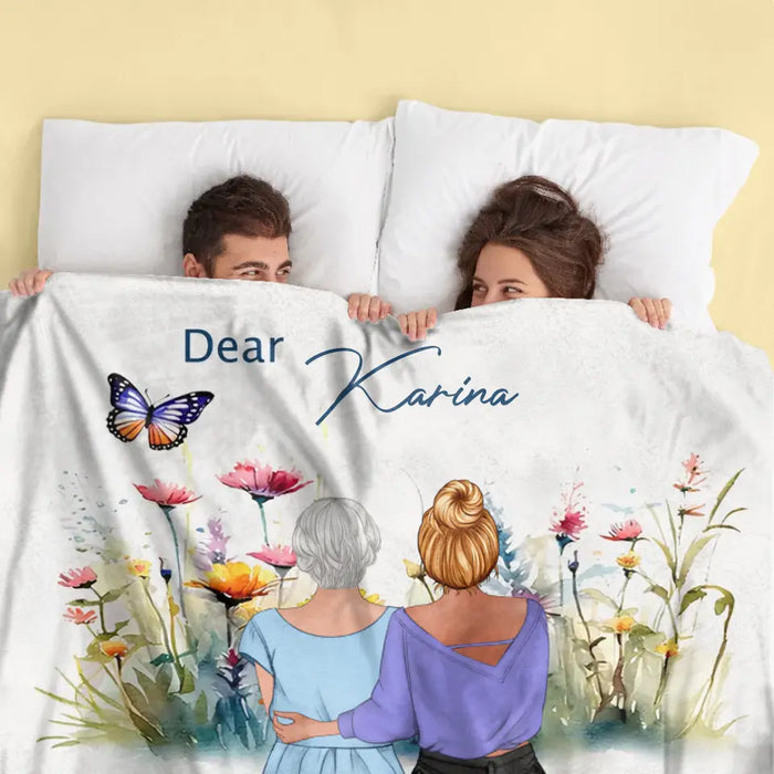 Personalized Mom & Daughter Quilt/Fleece Throw Blanket - Mother's Day Gift Idea To Mom - I Feel So Lucky To Have You In My Life