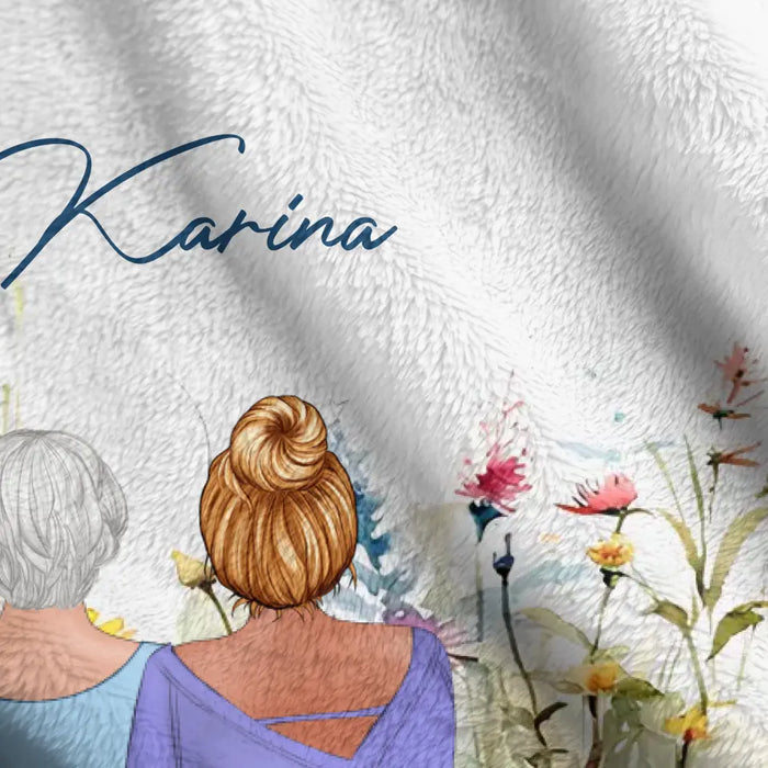 Personalized Mom & Daughter Quilt/Fleece Throw Blanket - Mother's Day Gift Idea To Mom - I Feel So Lucky To Have You In My Life