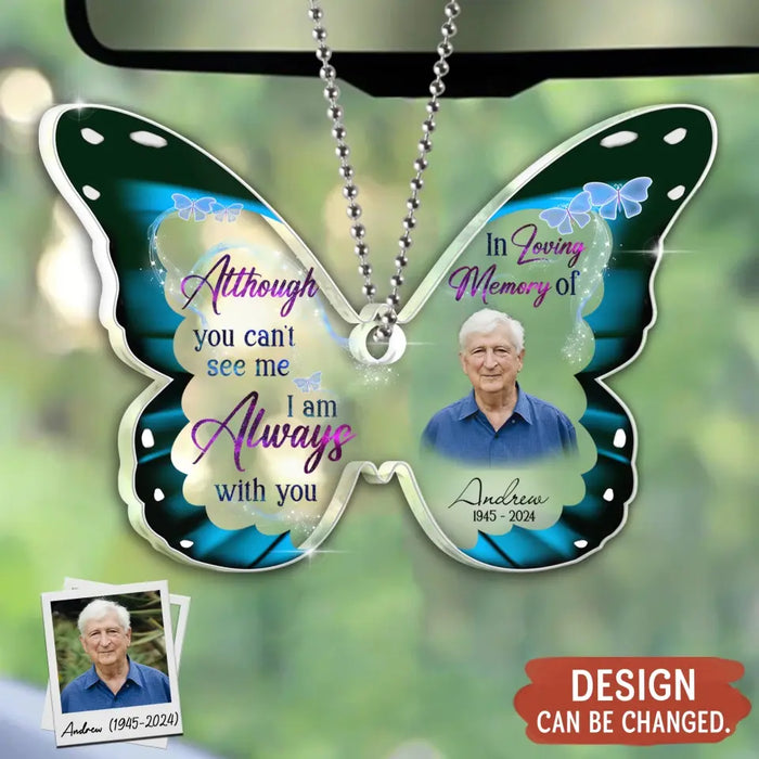 Custom Personalized Memorial Mom Butterfly Acrylic Ornament - Upload Photo - Memorial Gift Idea For Mom/ Dad - Always Loved Never Forgotten Forever Missed