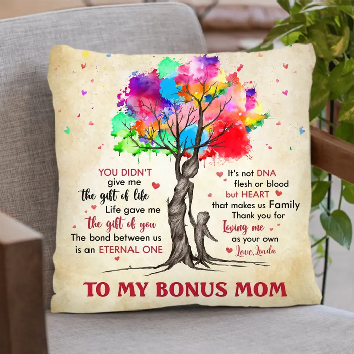Custom Personalized Bonus Mom Quilt/ Fleece Throw Blanket/Pillow Cover - Mother's Day Gift Idea To Mom - Life Gave Us The Gift Of You