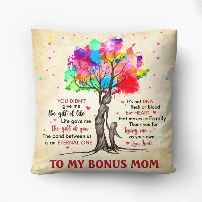 Custom Personalized Bonus Mom Quilt/ Fleece Throw Blanket/Pillow Cover - Mother's Day Gift Idea To Mom - Life Gave Us The Gift Of You