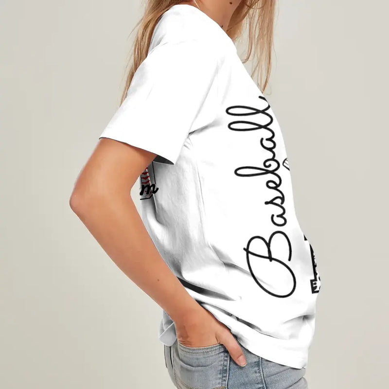 Personalized Baseball Mom AOP T-Shirt - Mother's Day Gift Idea for Mom