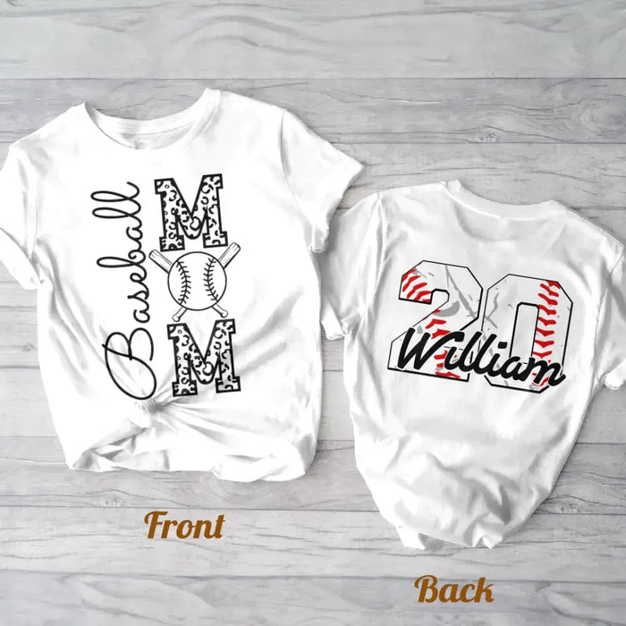 Custom Personalized Baseball Mom AOP T-Shirt - Mother's Day Gift Idea for Mom