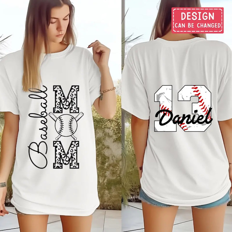 Personalized Baseball Mom AOP T-Shirt - Mother's Day Gift Idea for Mom