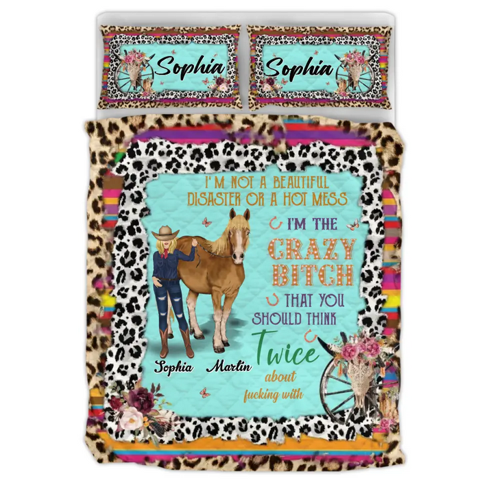 Custom Personalized Horse Girl Quilt Bed Sets - Gift Idea For Girl/Horse Lovers - I'm Not A Beautiful Disaster