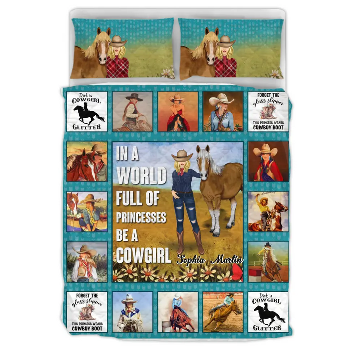 Personalized Horse Girl Quilt Bed Sets - Gift Idea For Girl/Horse Lovers - Be A Cowgirl