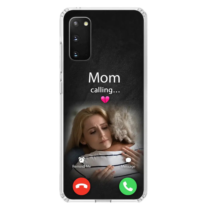 Custom Personalized Memorial Mom Phone Case - Upload Photo - Memorial Gift Idea For Mom/ Dad - Mom Calling - Case For iPhone And Samsung