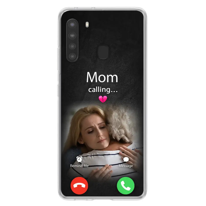 Custom Personalized Memorial Mom Phone Case - Upload Photo - Memorial Gift Idea For Mom/ Dad - Mom Calling - Case For iPhone And Samsung