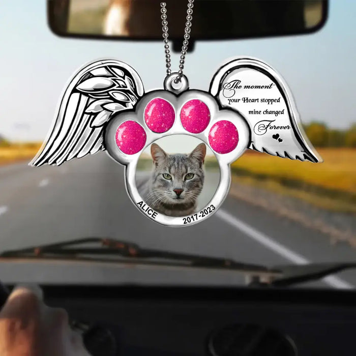 Custom Personalized Memorial Cat Wings Aluminum/ Acrylic Ornament - Memorial Gift Idea For Christmas - Upload Pet Photo - Angels Don't Always Have Wings Sometimes They Have Whiskers
