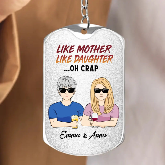 Personalized Mom & Daughter/Son Aluminum Keychain - Gift For Mom/Daughter/Son - Mother's Day Gift Idea - I Get My Attitude From My Freakin' Awesome Mom