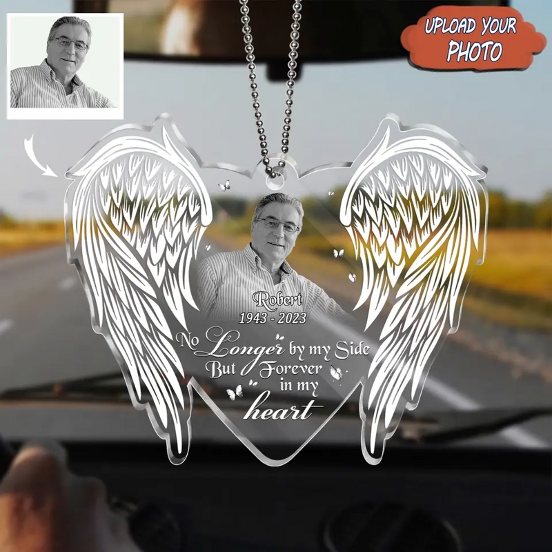 Personalized Memorial Photo Acrylic Ornament - Memorial Gift Idea for Family - God Has You In His Arms I Have You In My Heart
