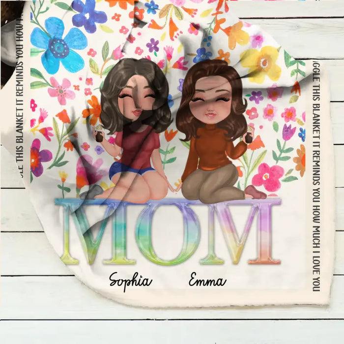 Personalized Mom & Daughter Quilt/Fleece Throw Blanket - Mother's Day Gift Idea To Mom - We Love You