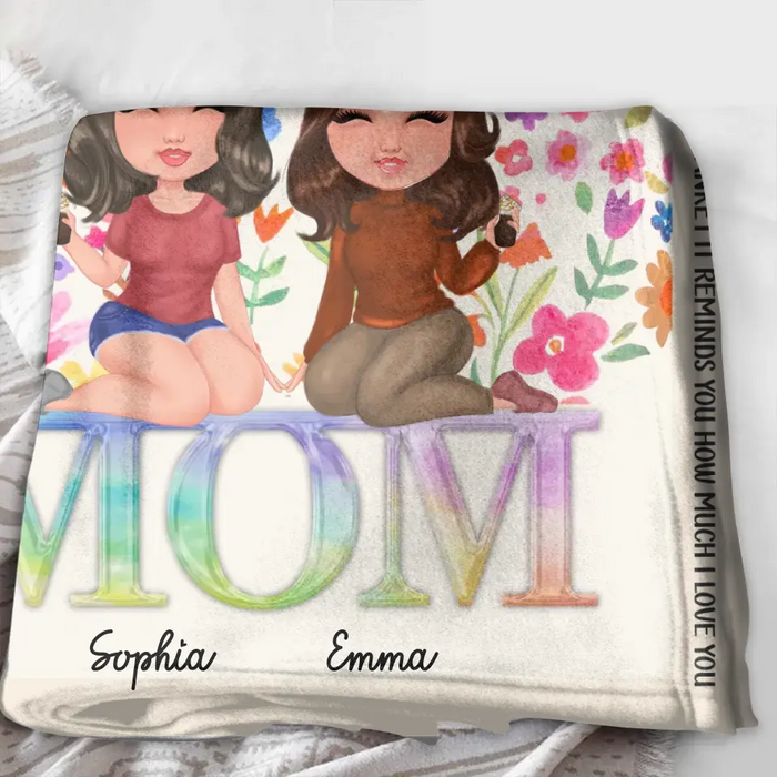 Personalized Mom & Daughter Quilt/Fleece Throw Blanket - Mother's Day Gift Idea To Mom - We Love You