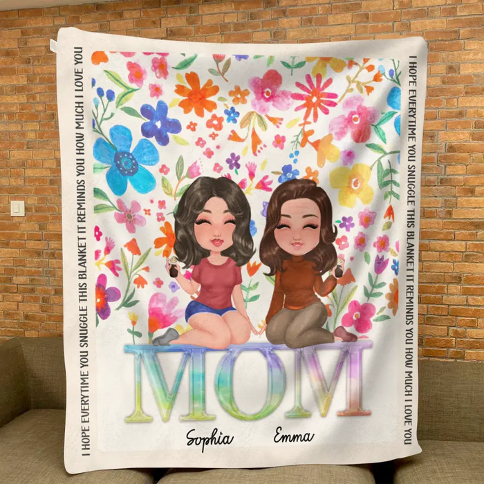 Personalized Mom & Daughter Quilt/Fleece Throw Blanket - Mother's Day Gift Idea To Mom - We Love You