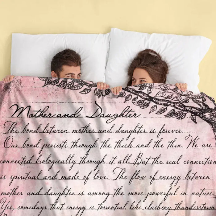 Custom Personalized Mom & Daughter Quilt/ Fleece Throw Blanket - Mother's Day Gift Idea To Mom - Our Unconditional Love Rises Above All