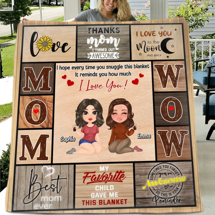 Custom Personalized Mom & Daughter Quilt/ Fleece Throw Blanket - Mother's Day Gift Idea To Mom - Thanks Mom It Turned Out Awesome