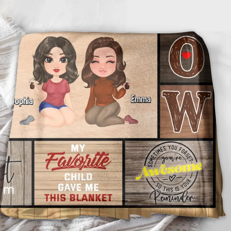 Personalized Mom & Daughter Quilt/Fleece Throw Blanket - Mother's Day Gift Idea To Mom - Thanks Mom It Turned Out Awesome